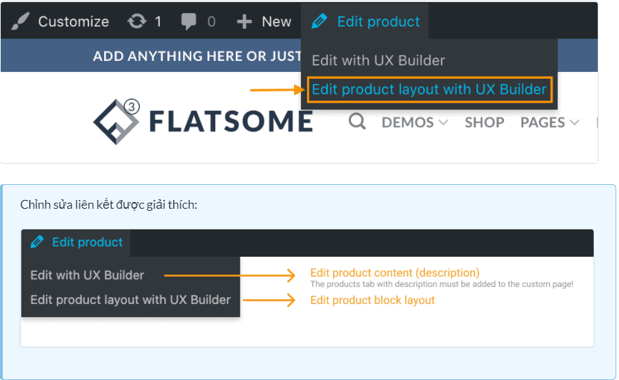 Hướng dẫn sửa sản phẩm với Ux Builder